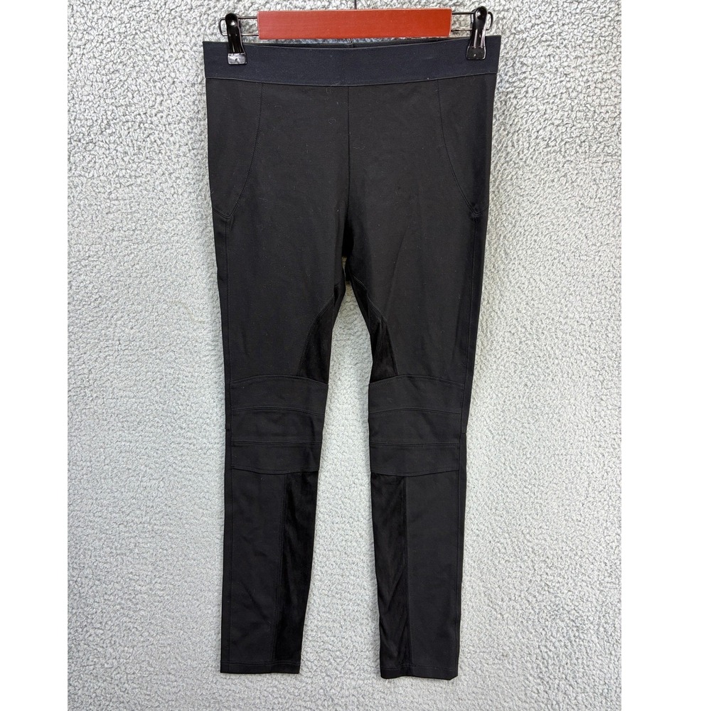 David Lerner Moto Paneled Leggings Womens L Black Stretch Streetwear NWT